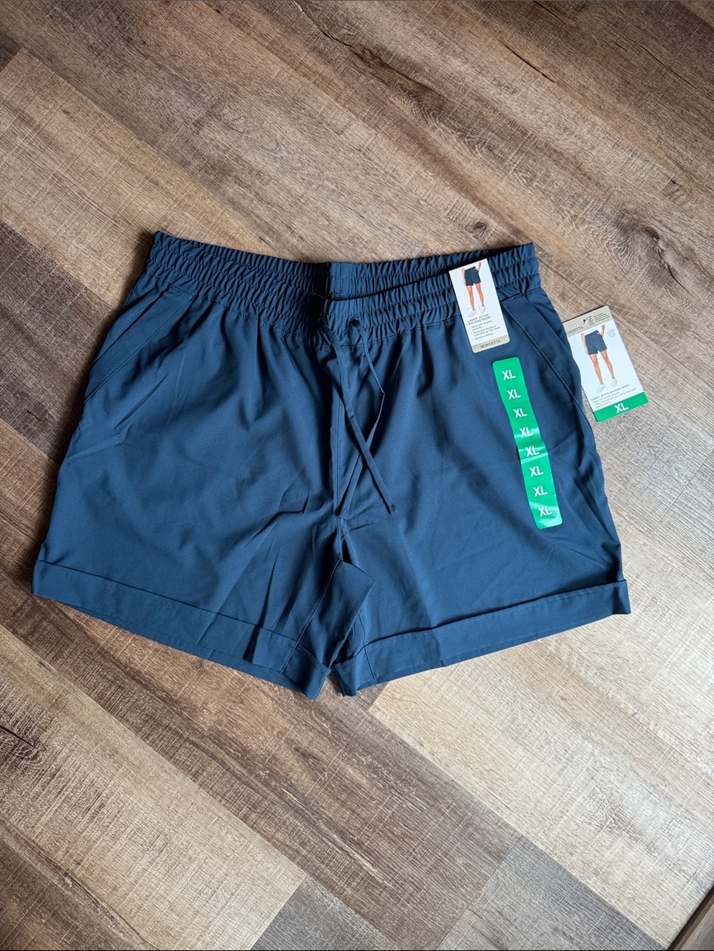 Women’s Navy Blue Elastic Waist Shorts